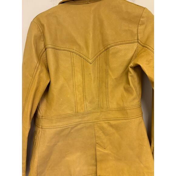 Vintage H&M Genuine Leather Jacket – Size 4 – Camel Tan - Picture 7 of 8